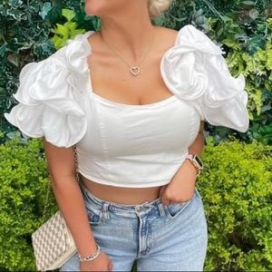 ruffle puff sleeve top